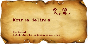 Kotrba Melinda névjegykártya